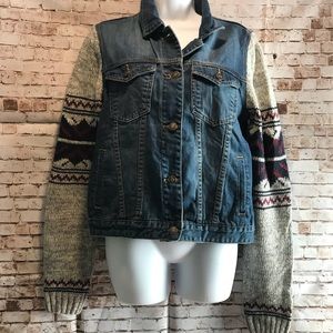 Forever 21 Jean Jacket with Sweater Sleeves